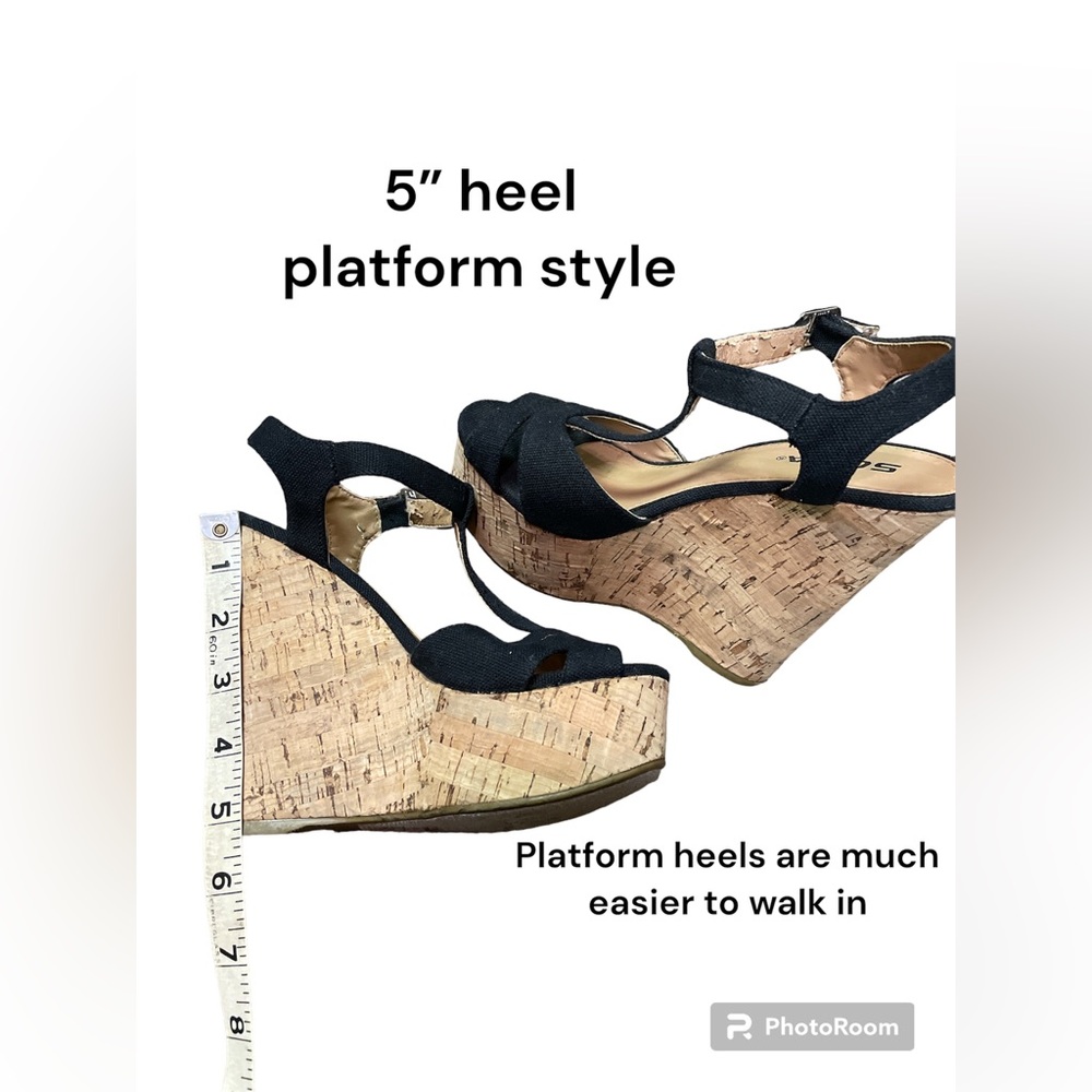 SODA T STRAP PLATFORM WEDGE HEEL - Picture 5 of 8